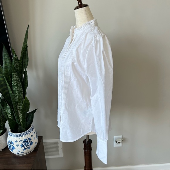 NWT! J. Crew Lace-front button-down poplin shirt - White - Picture 8 of 10